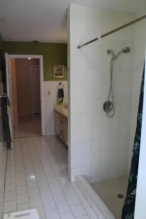 a bathroom with a shower
