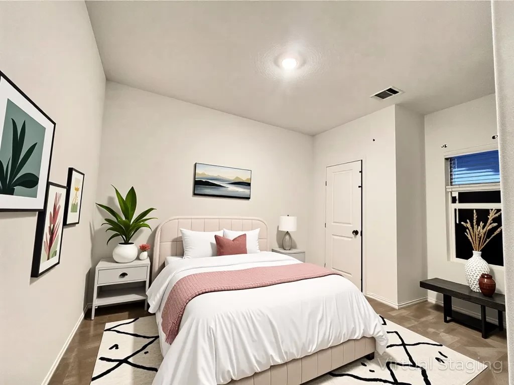 332 Amber Glen Maxwell, TX 78656 - Photo 18 of 24 a bedroom with a large bed and a chandelier