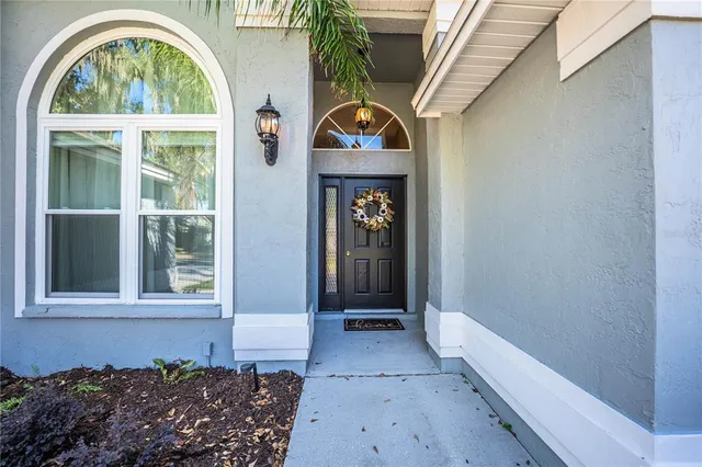 a front view of a house with entryway