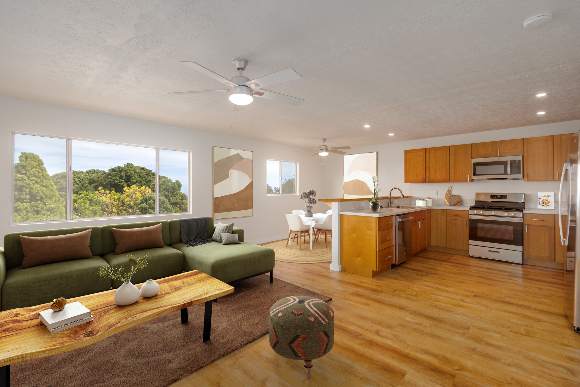 54-2378 Kynnersley Road Kapaau, HI 96755 - Photo 2 of 24 a living room with furniture kitchen and a large window