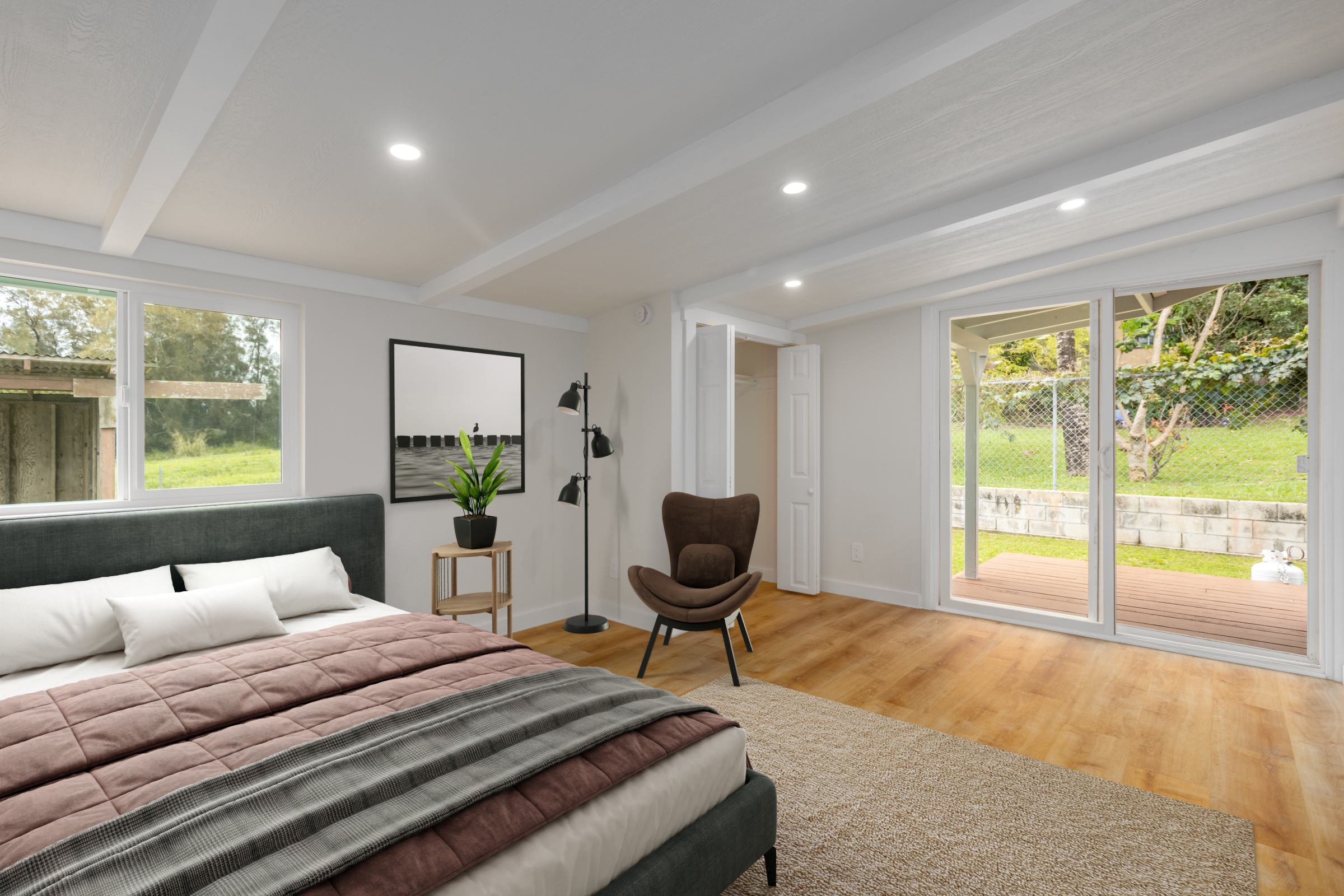 54-2378 Kynnersley Road Kapaau, HI 96755 - Photo 23 of 24 a bedroom with a bed and large window