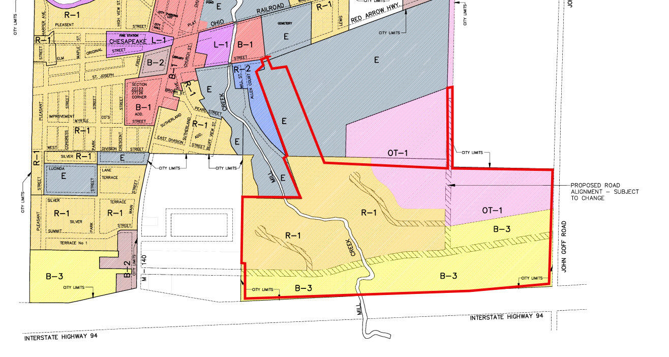 548 John Goff Road Watervliet, MI 49098 - Photo 4 of 4 zoning map with parcel line overlay