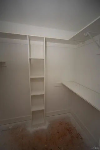 an empty room with closet