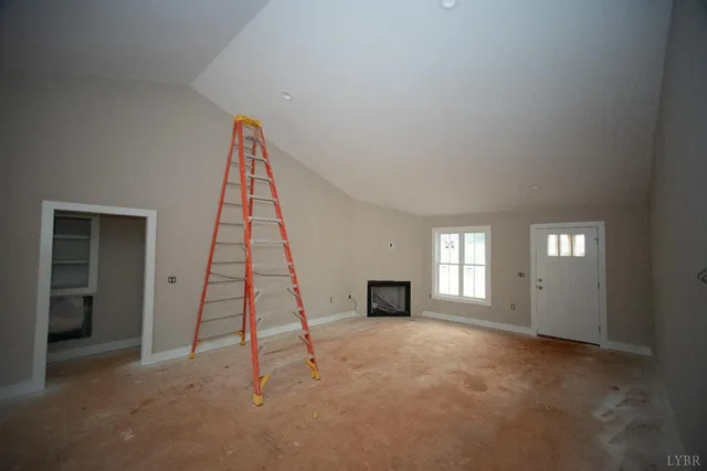 a view of a livingroom with a staircase