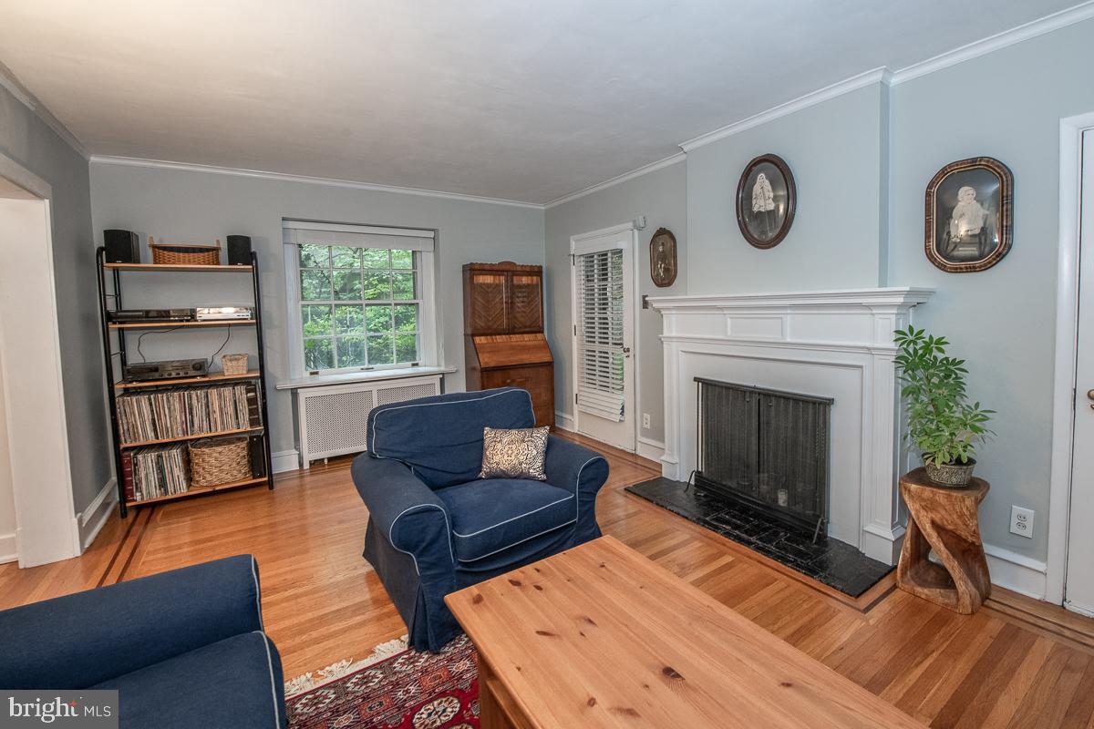 8104 Brookside Road Elkins Park, PA 19027 - Photo 10 of 46 Living Room with Fireplace