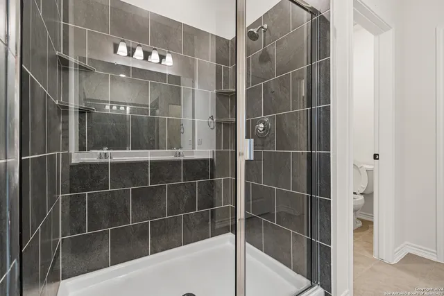 a bathroom with a shower