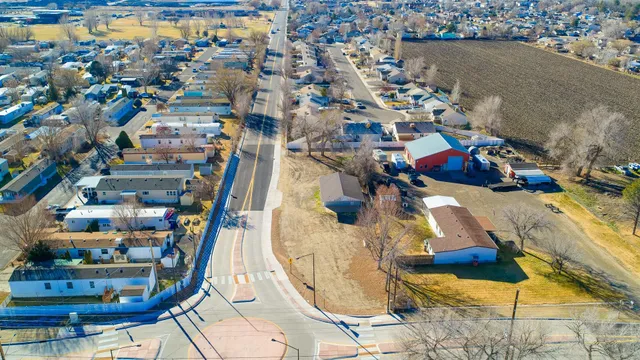an aerial view of a city