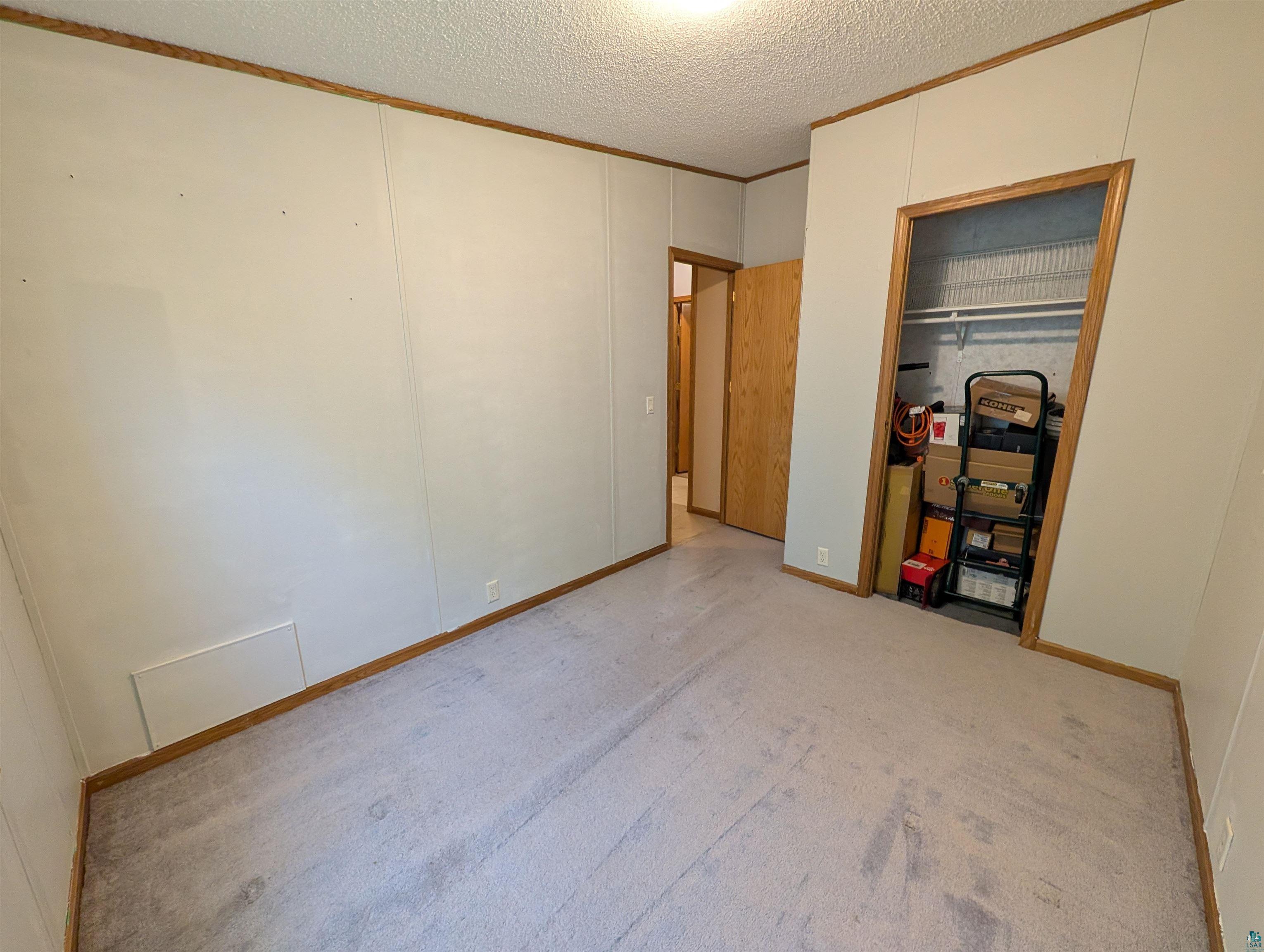 3945 Maple Street Kettle River, MN 55757 - Photo 24 of 41 Carpeted room featuring light-colored panel walls and wood-finish trim