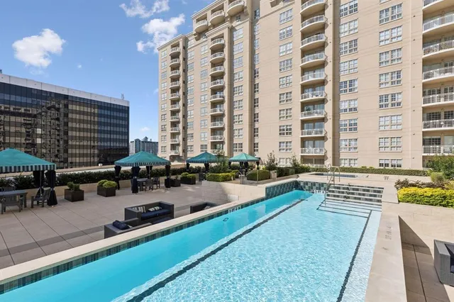 a view of a city with tall buildings