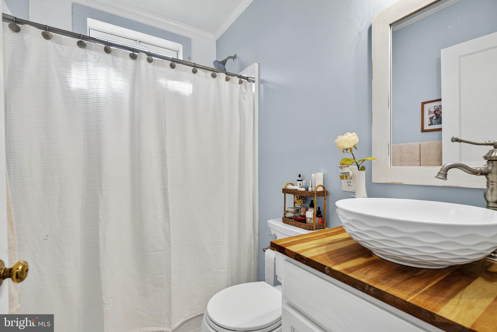 18321 Carrico Mills Road Stevensburg, VA 22741 - Photo 36 of 62 a bathroom with a granite countertop sink and a mirror