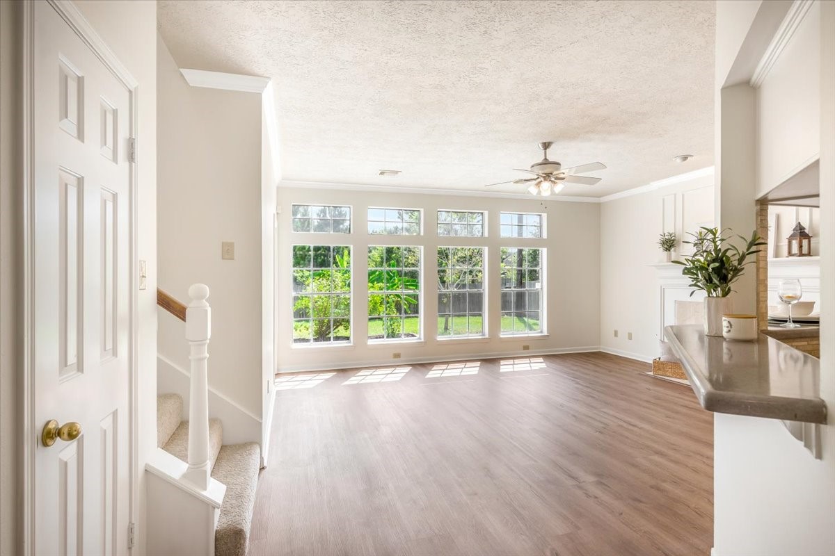 1730 Mabry Mill Road Houston, TX 77062 - Photo 35 of 47 Open sightlines connect the entry, living room, and beautiful backyard views.