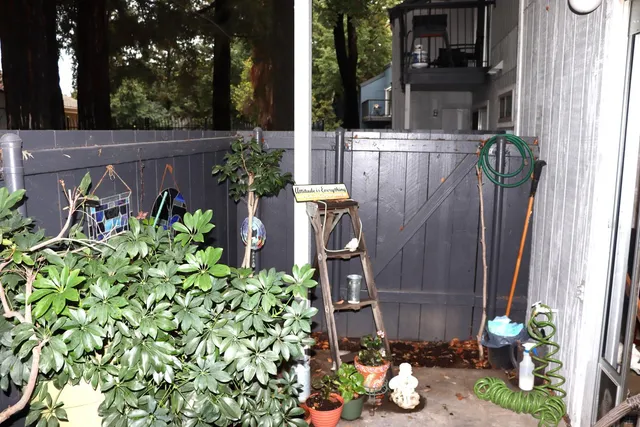a backyard of a house with lots of green space