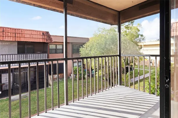 a view of a balcony