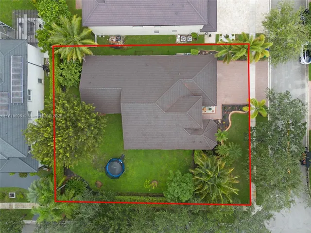 an aerial view of a house