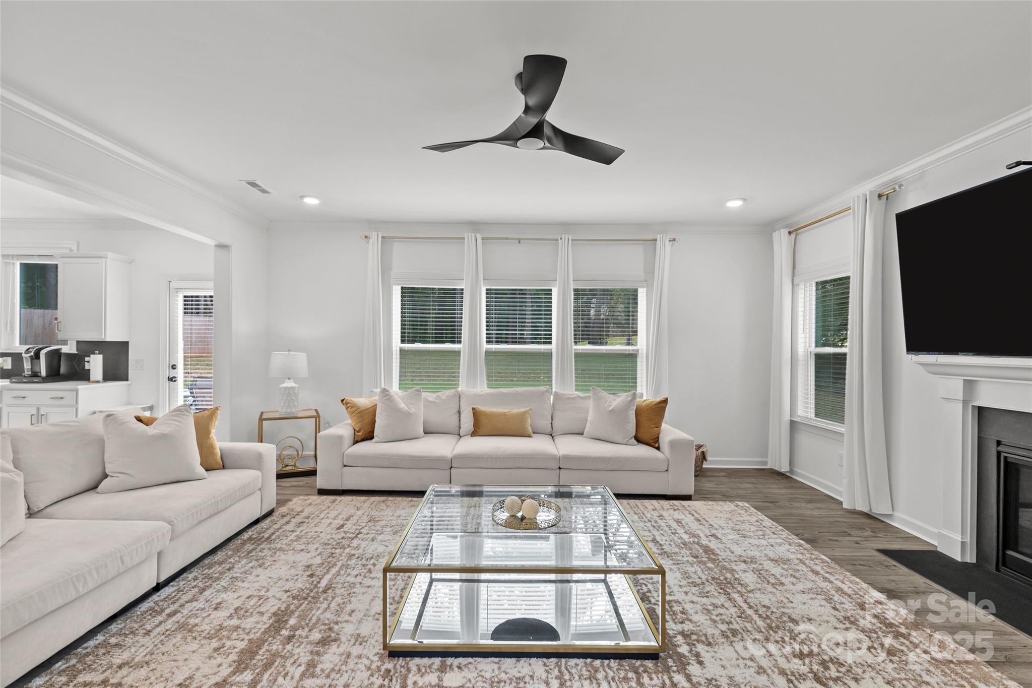 5902 Beatties Ford Road Charlotte, NC 28216 - Photo 19 of 48 a living room with furniture a flat screen tv and a fireplace