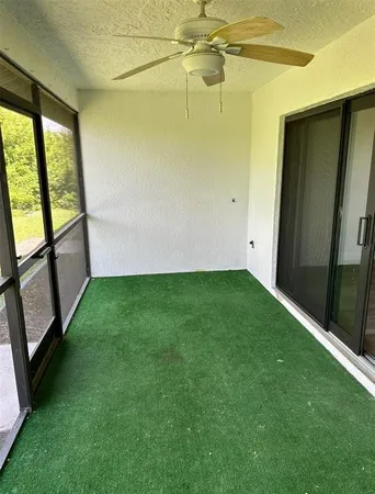 a view of yard from balcony