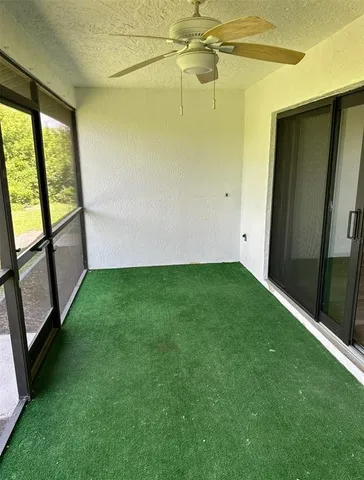 a view of yard from balcony