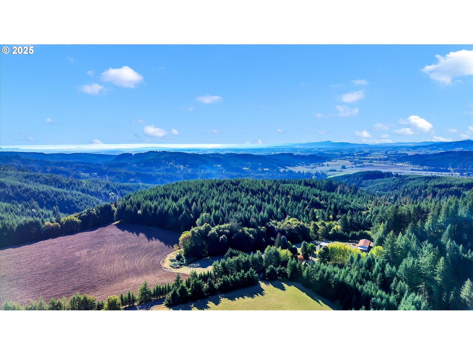 21076 Northwest Green Mountain Road Banks, OR 97106 - Photo 24 of 46 a view of a room with a yard and mountain in the background