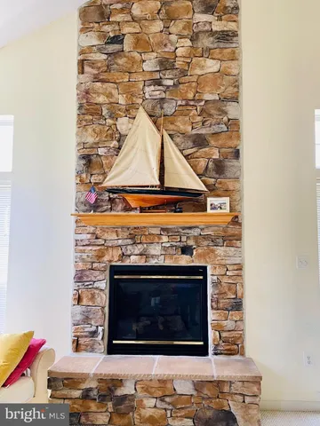 a fireplace with a clock on top of it