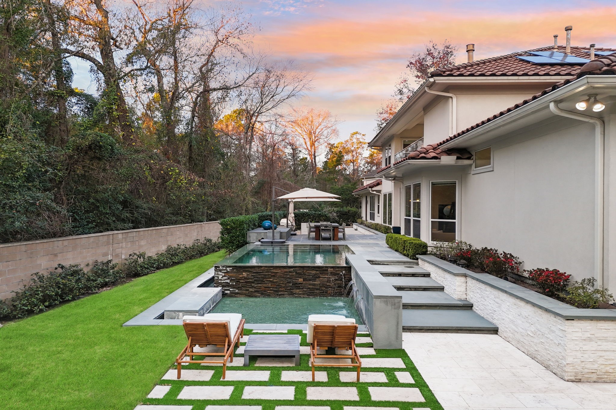 3 Farington Way The Woodlands, TX 77382 - Photo 41 of 49 a view of a house with backyard stove and sitting area