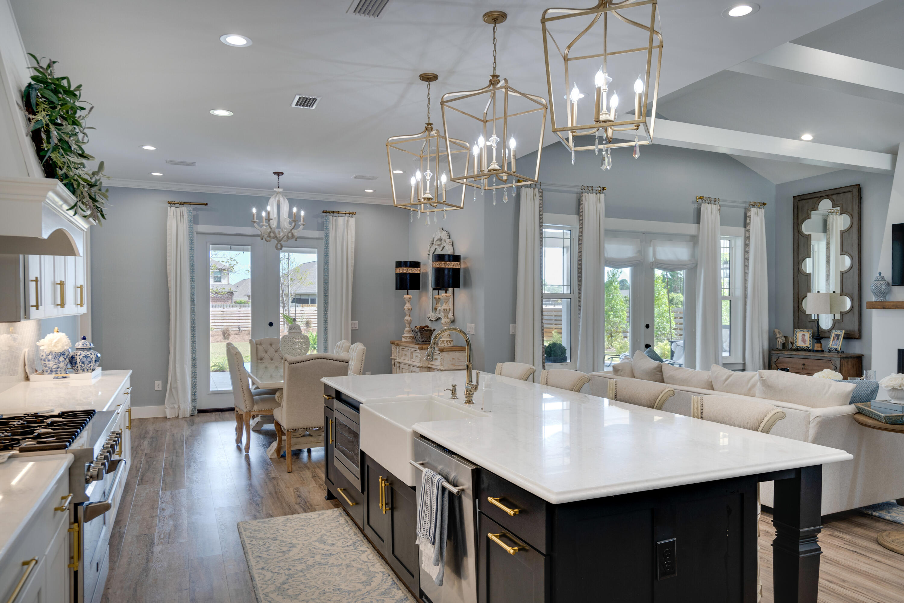 334 Driftwood Point Road Santa Rosa Beach, FL 32459 - Photo 13 of 50 a kitchen with counter top space a sink appliances and living room view