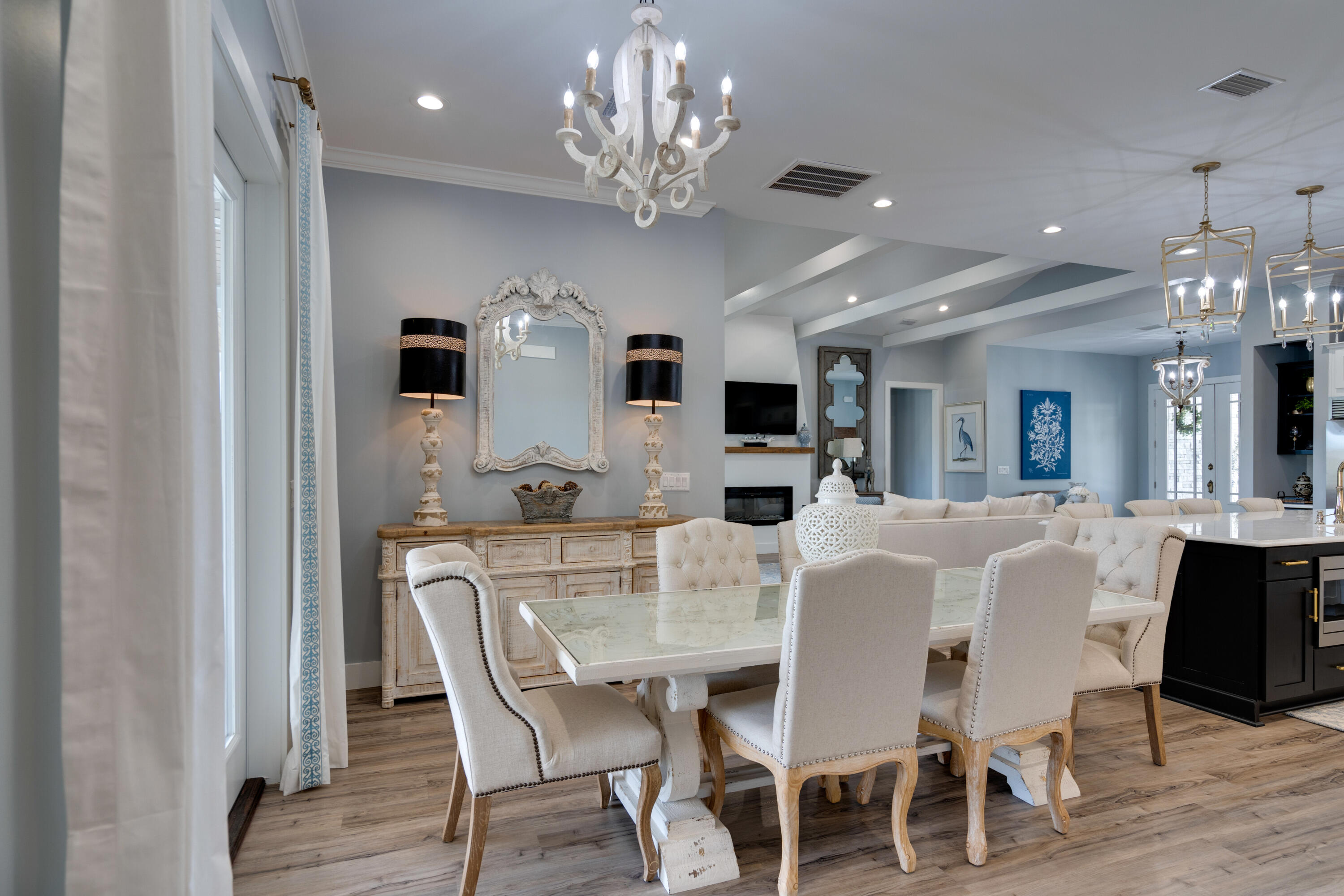 334 Driftwood Point Road Santa Rosa Beach, FL 32459 - Photo 15 of 50 a view of a dining room with furniture and wooden floor