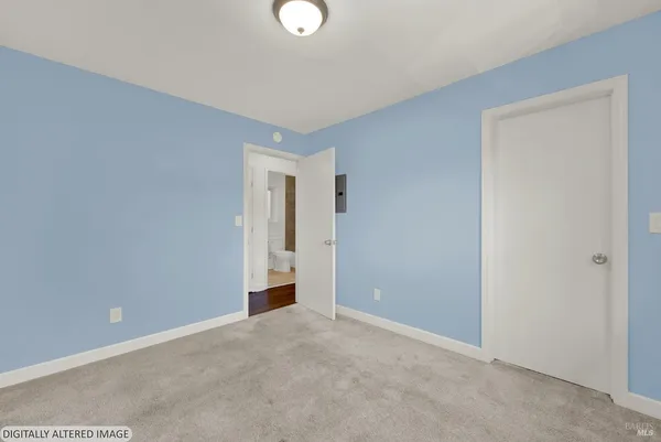 a view of small space with racks on the wall