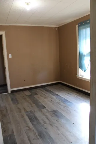 an empty room with closet