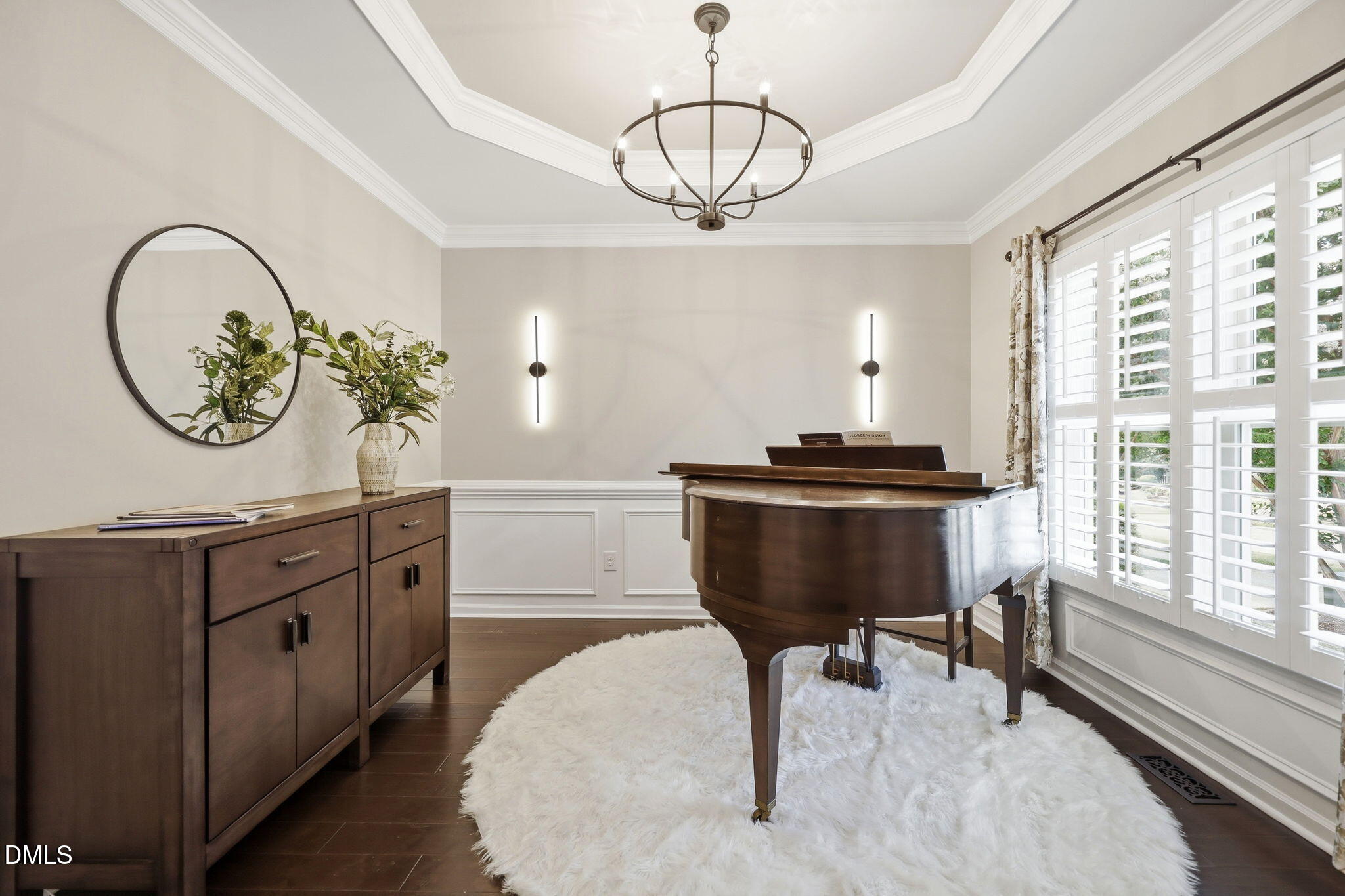 1716 Farmington Grove Drive Raleigh, NC 27614 - Photo 5 of 41 a kitchen with a table and a chandelier
