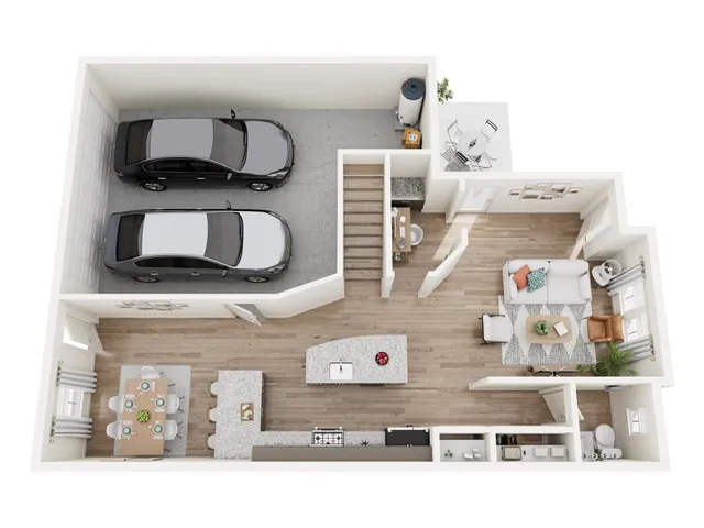 a living room with furniture and window