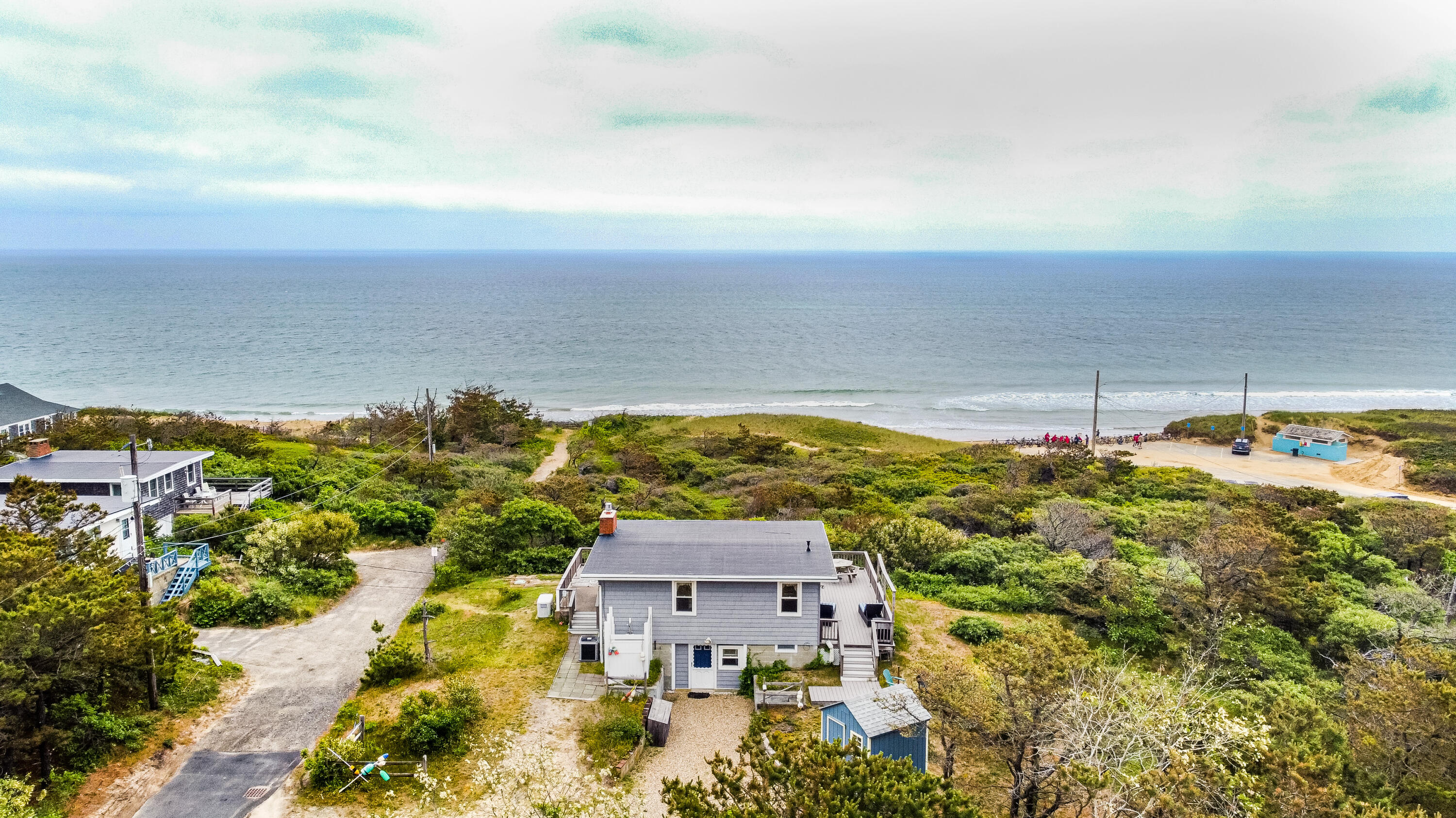 440 Nellie Road Wellfleet, MA 02667 - Photo 8 of 22 an aerial view of a house with a lake view
