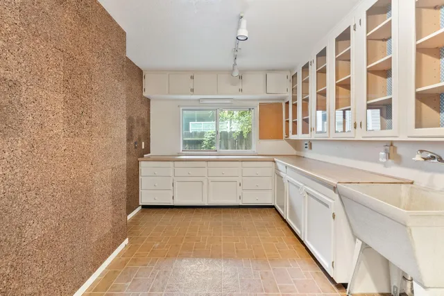 a view of a park with plants and trees