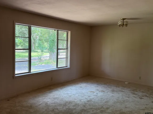 an empty room with a window