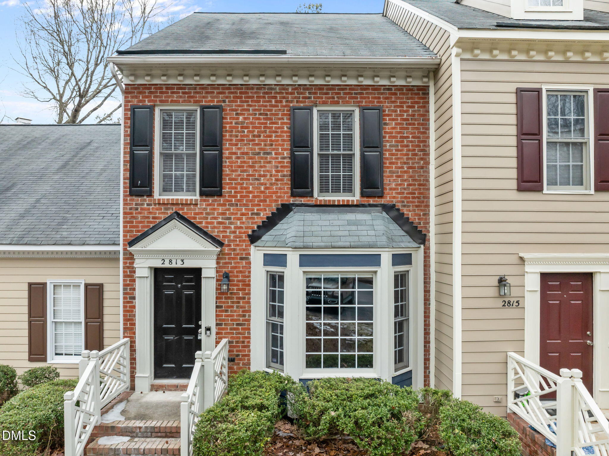 front view of a brick house