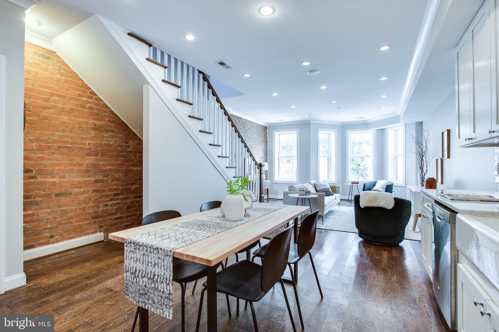 Exposed brick throughout