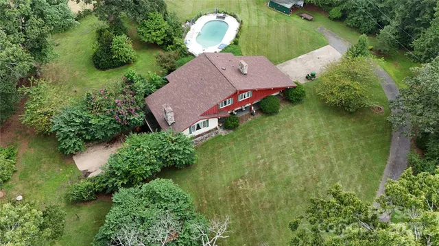 an aerial view of a house