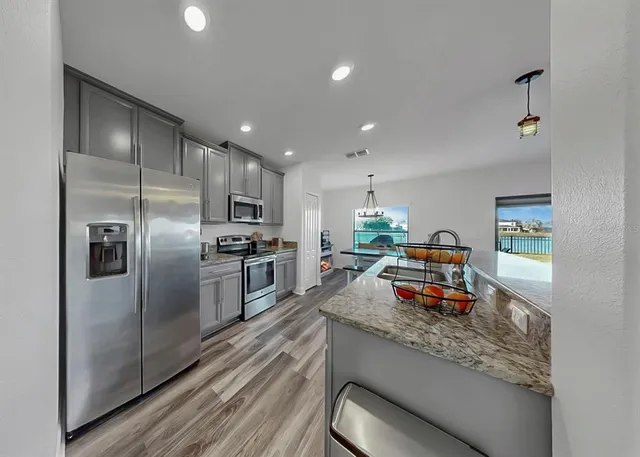 a view of a city from a building