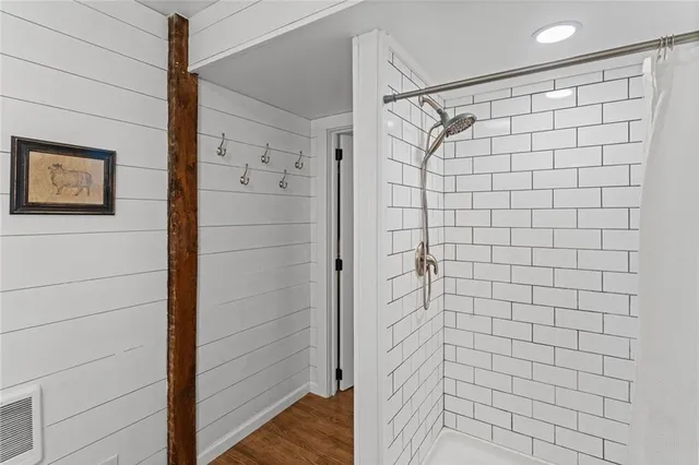 a view of a lake with a yard