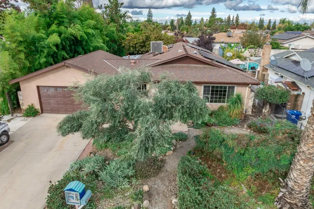 an aerial view of a house