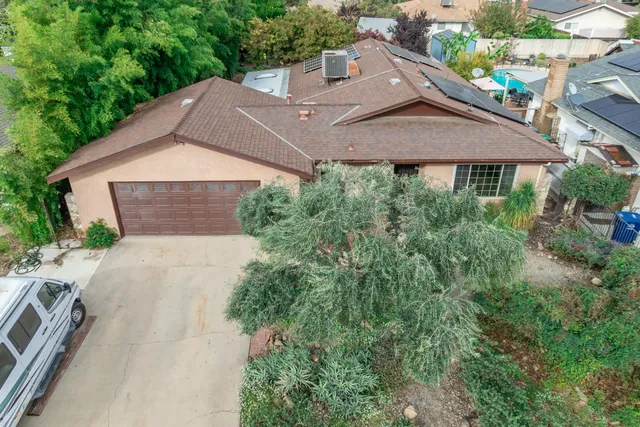 an aerial view of a house