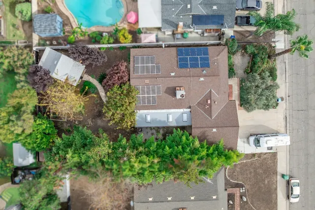 an aerial view of a house