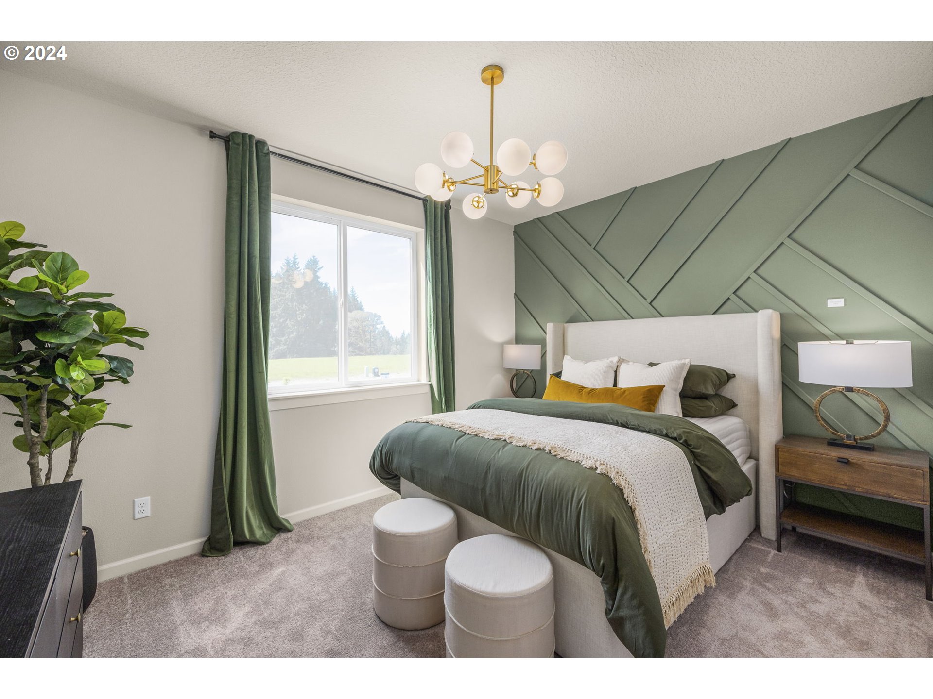 2735 South 9th Circle Ridgefield, WA 98642 - Photo 8 of 38 a bedroom with a bed and a chandelier
