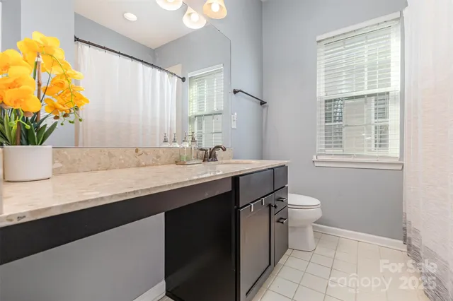 a bathroom with a sink a mirror and a toilet