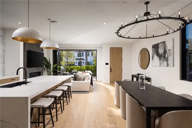 a dining room with a table or chairs and a wooden floor