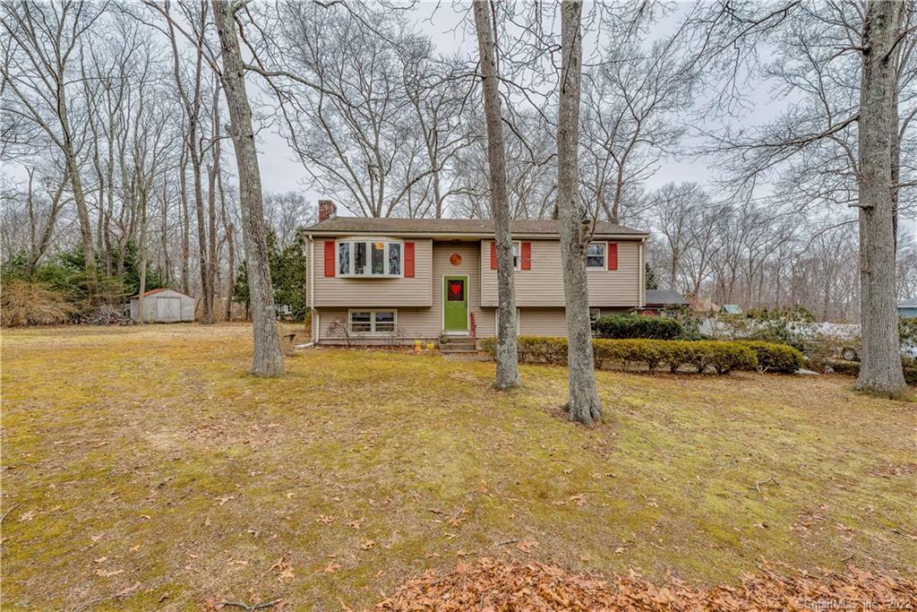 a house that has a tree in front of it