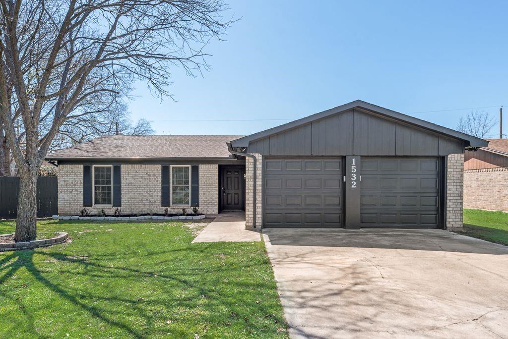 1532 Augusta Road Benbrook, TX 76126 - Photo 2 of 31 Ranch-style house featuring brick siding, driveway, and a garage