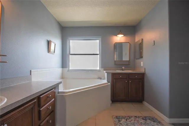 a bathroom with a sink a vanity and mirror
