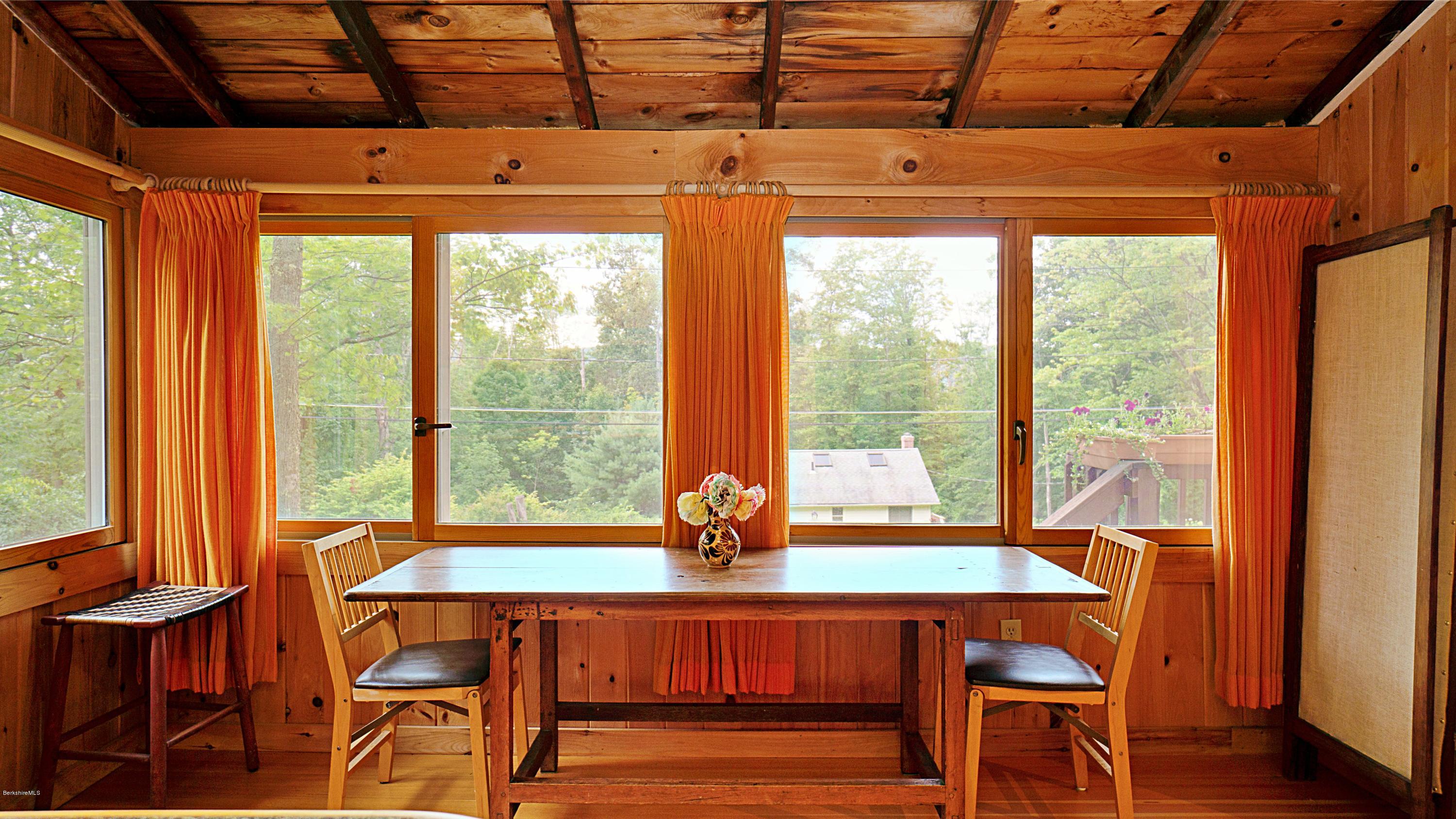 18 Mahkeenac Heights Road Stockbridge, MA 01262 - Photo 9 of 19 a dining room with furniture a chandelier and wooden floor