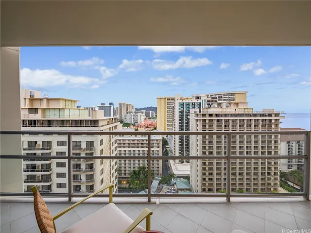 a city view with tall buildings