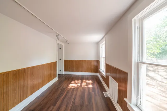 a view of wooden floor in a room